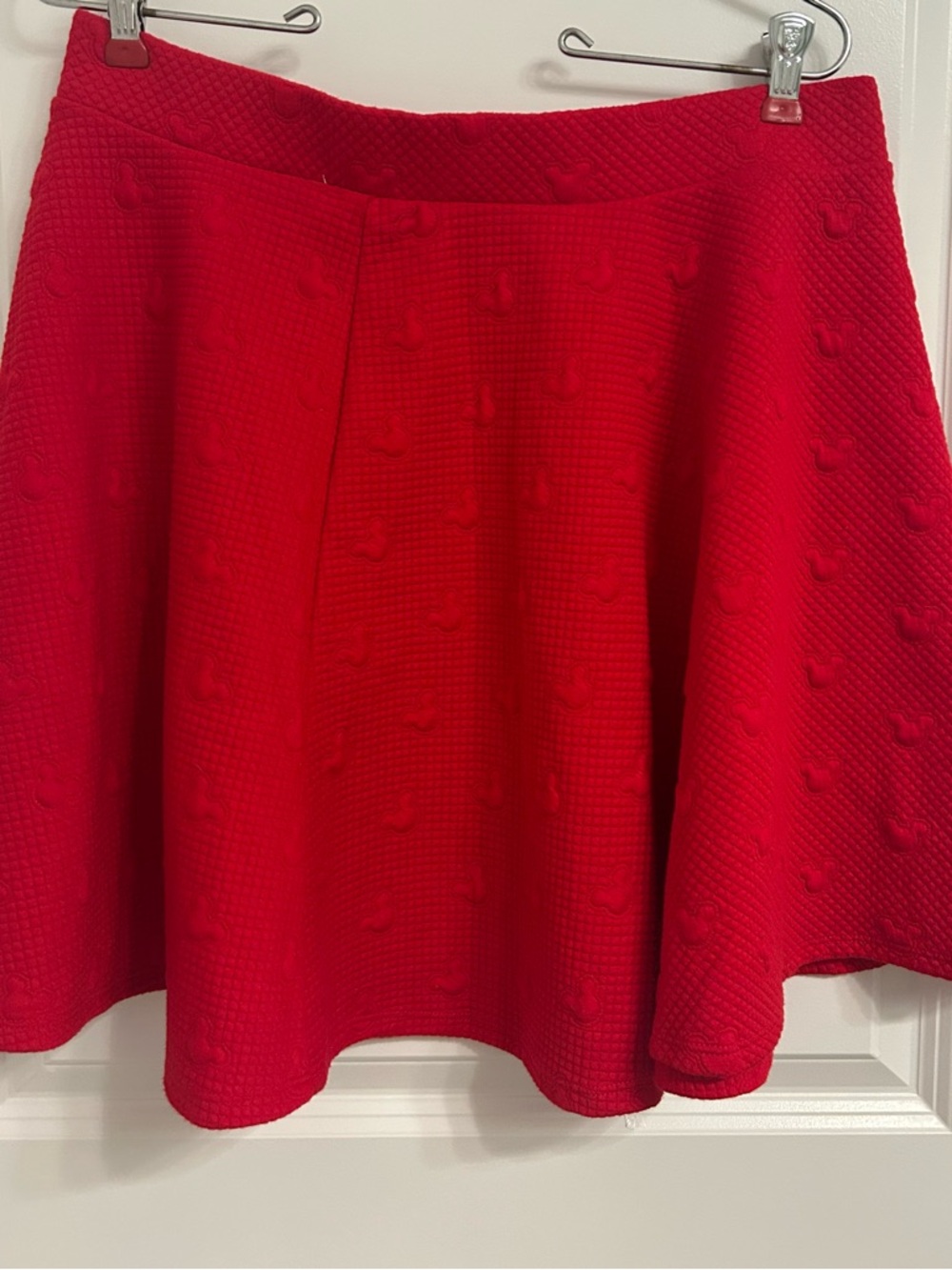 LC Lauren Conrad Vibrant Red Textured Circle Skirt